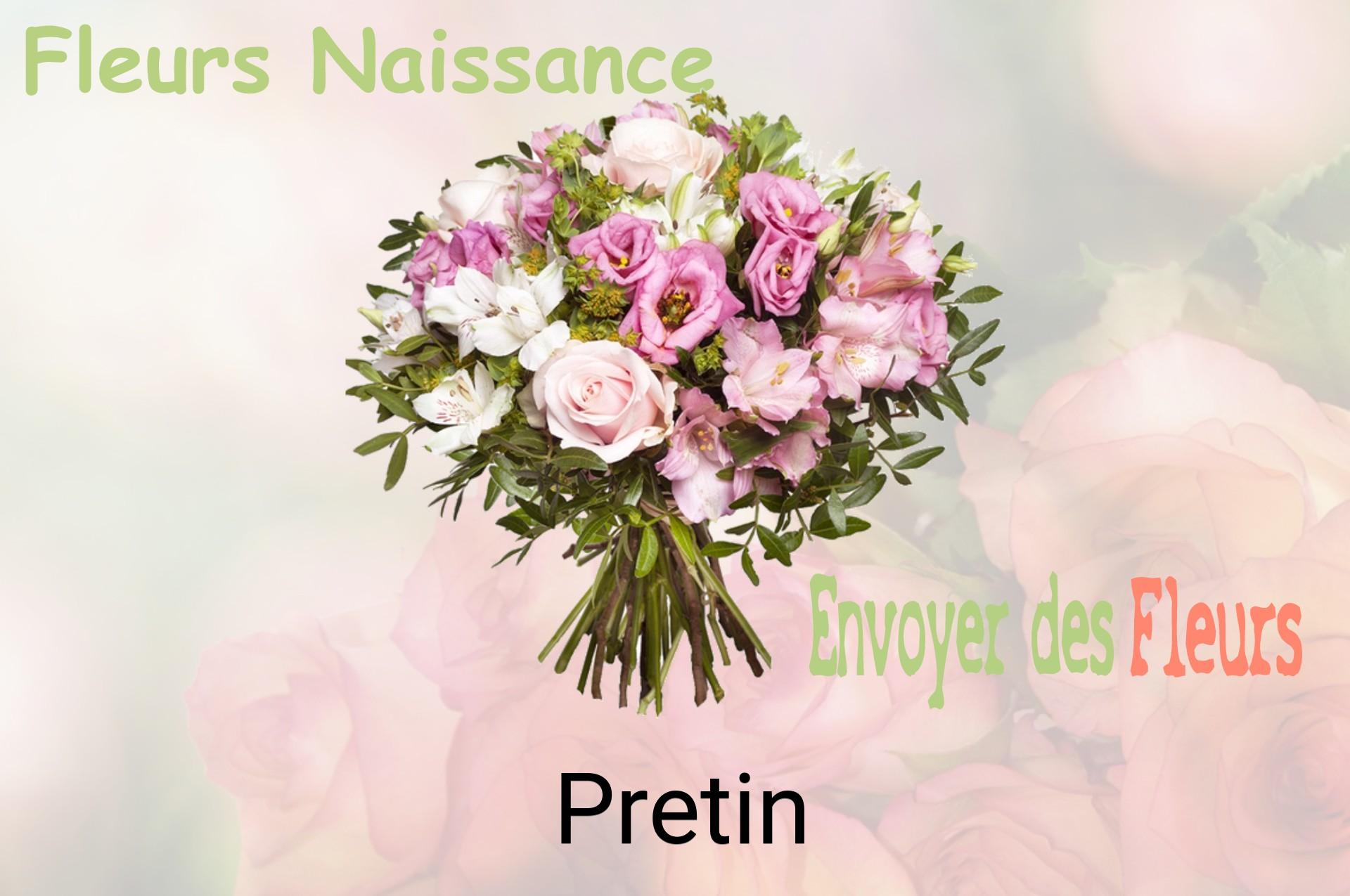 Bouquet de fleurs de naissance livré à Pretin